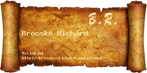 Brocskó Richárd névjegykártya